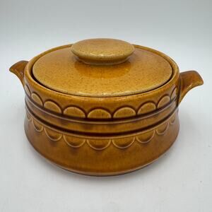 Vintage Covered Vegetable Casserole Bowl Golden Harvest by Homer Laughlin 7"